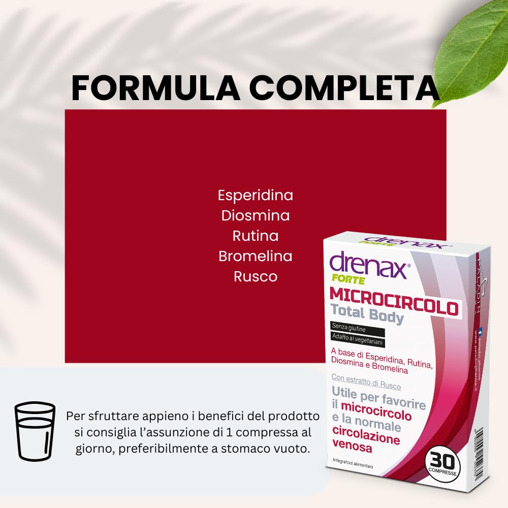 Drenax Forte Microcircolo Total Body drenante 30 compresse