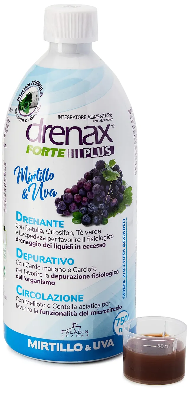 Drenax Forte Plus Mirtillo Uva drenante 750 ml betulla